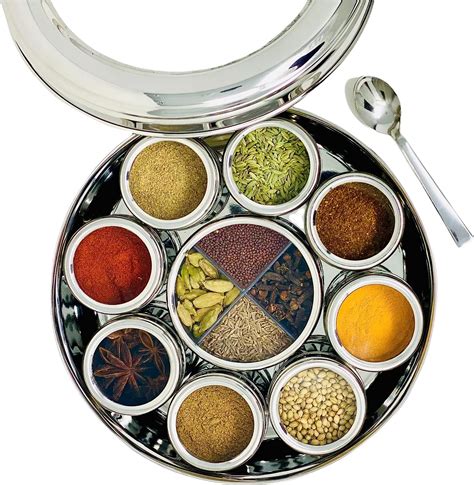 indian spice box stainless steel|indian spice containers stainless steel.